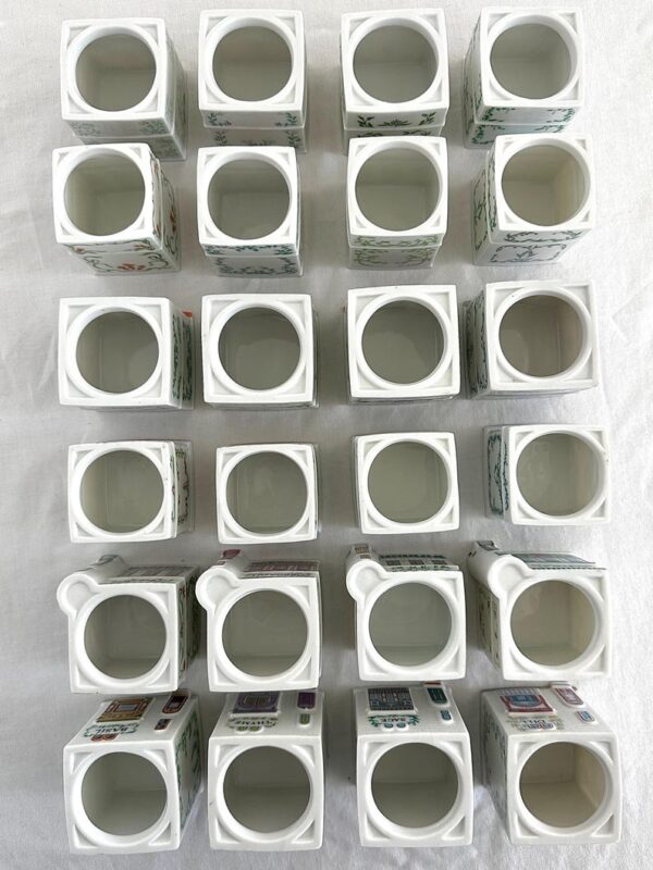 Vintage 1989 Lenox Spice Village Spice Jar Complete Set of 24 Houses with Rack - Image 4