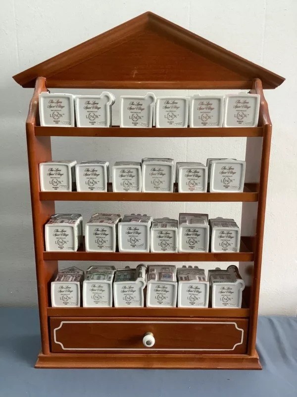 Vintage 1989 Lenox Spice Village Spice Jar Complete Set of 24 Houses with Rack - Image 6