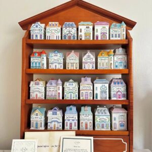 Vintage 1989 Lenox Spice Village Spice Jar Complete Set of 24 Houses with Rack